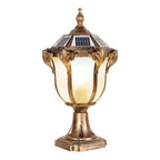 Nordic Solar Outdoor Table Lamp with LED – Black & Bronze Metal