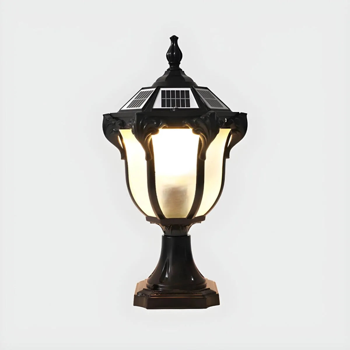 Nordic Solar Outdoor Table Lamp with LED – Black & Bronze Metal