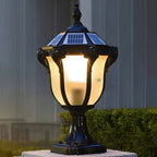 Nordic Solar Outdoor Table Lamp with LED – Black & Bronze Metal