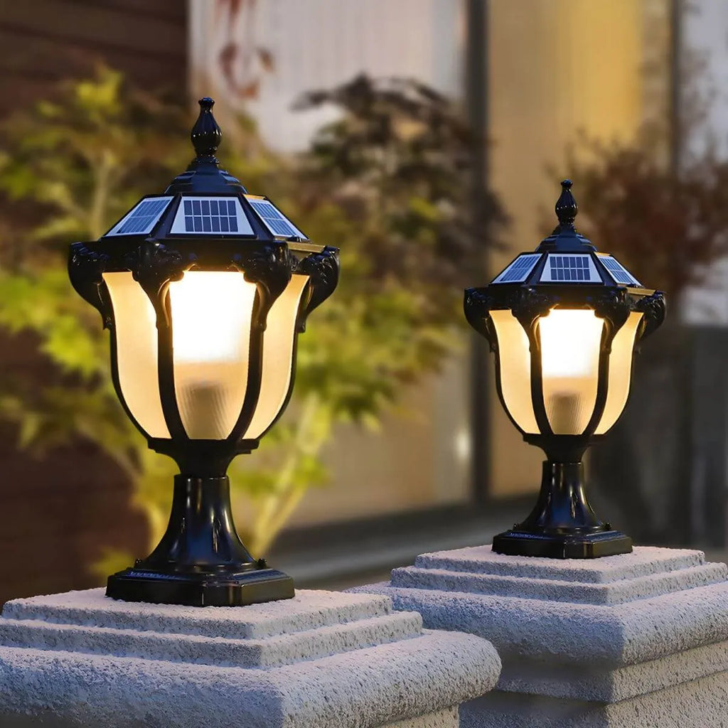 Nordic Solar Outdoor Table Lamp with LED – Black & Bronze Metal Main Product Image