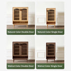 Nordic Solid-Wood Shoe Cabinet With Glass Doors
