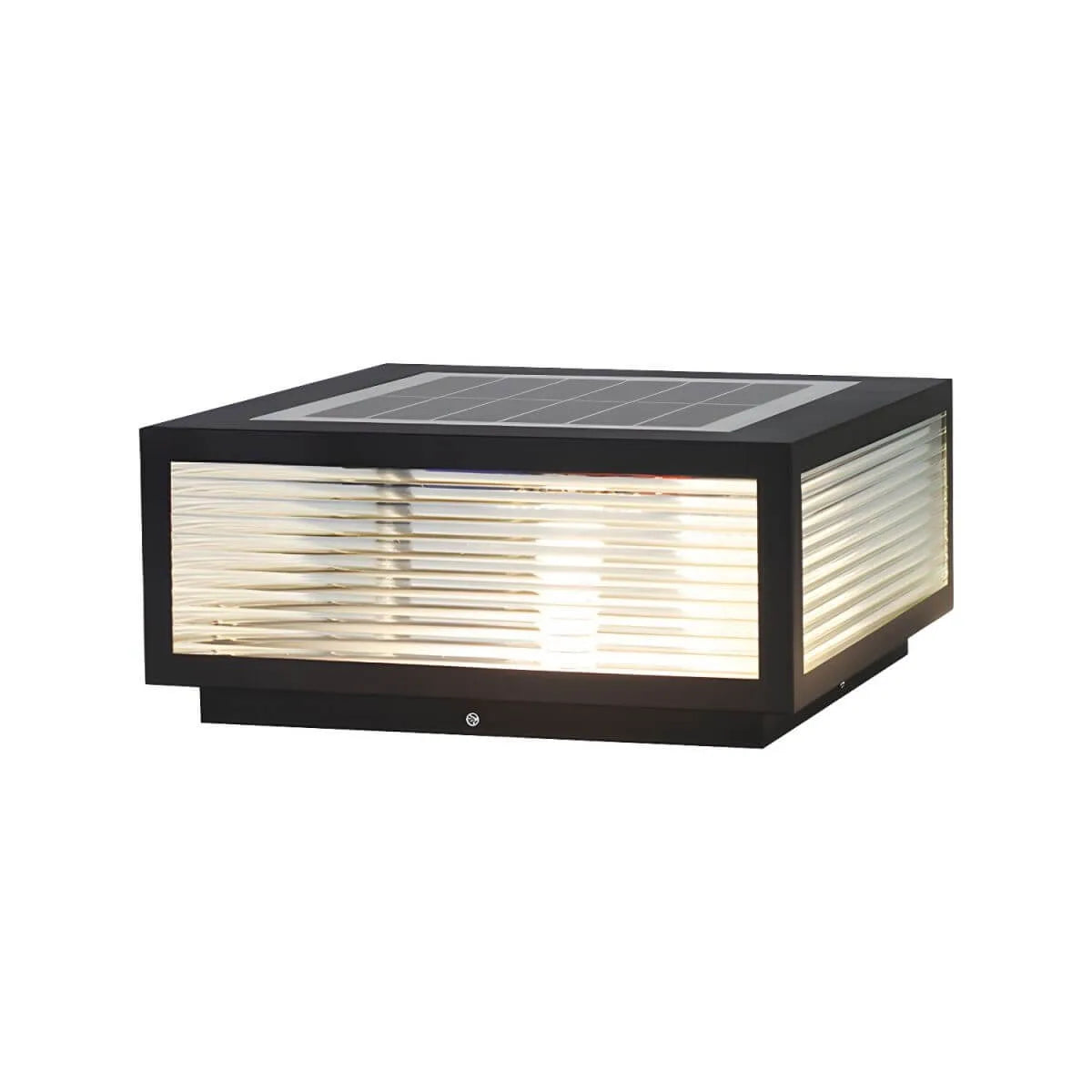 Nordic Square Solar Table Lamp – Black Metal Outdoor Lighting