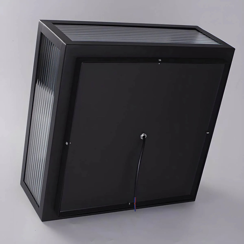 Nordic Square Solar Table Lamp – Black Metal Outdoor Lighting
