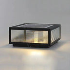 Nordic Square Solar Table Lamp – Black Metal Outdoor Lighting