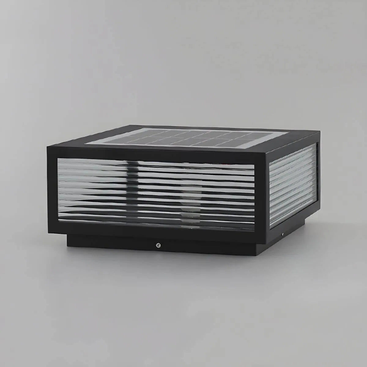 Nordic Square Solar Table Lamp – Black Metal Outdoor Lighting
