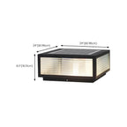 Nordic Square Solar Table Lamp – Black Metal Outdoor Lighting Dimensions