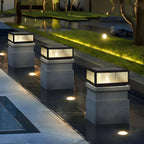 Nordic Square Solar Table Lamp – Black Metal Outdoor Lighting Main Product Image