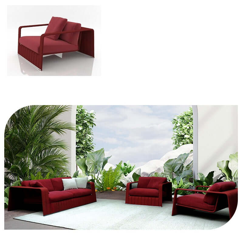 Nordic Style Outdoor Rattan Sofa with Aluminum Frame