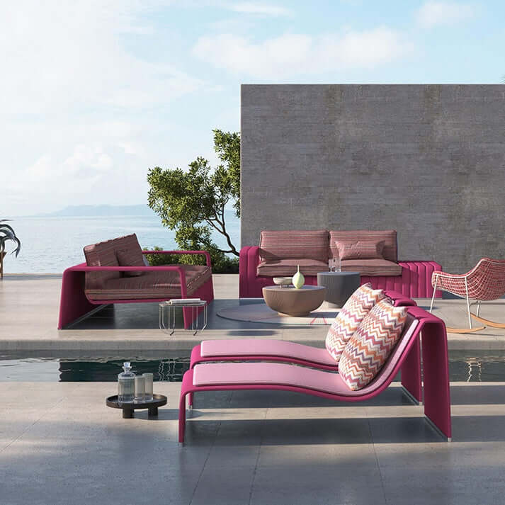 Nordic Style Outdoor Rattan Sofa with Aluminum Frame