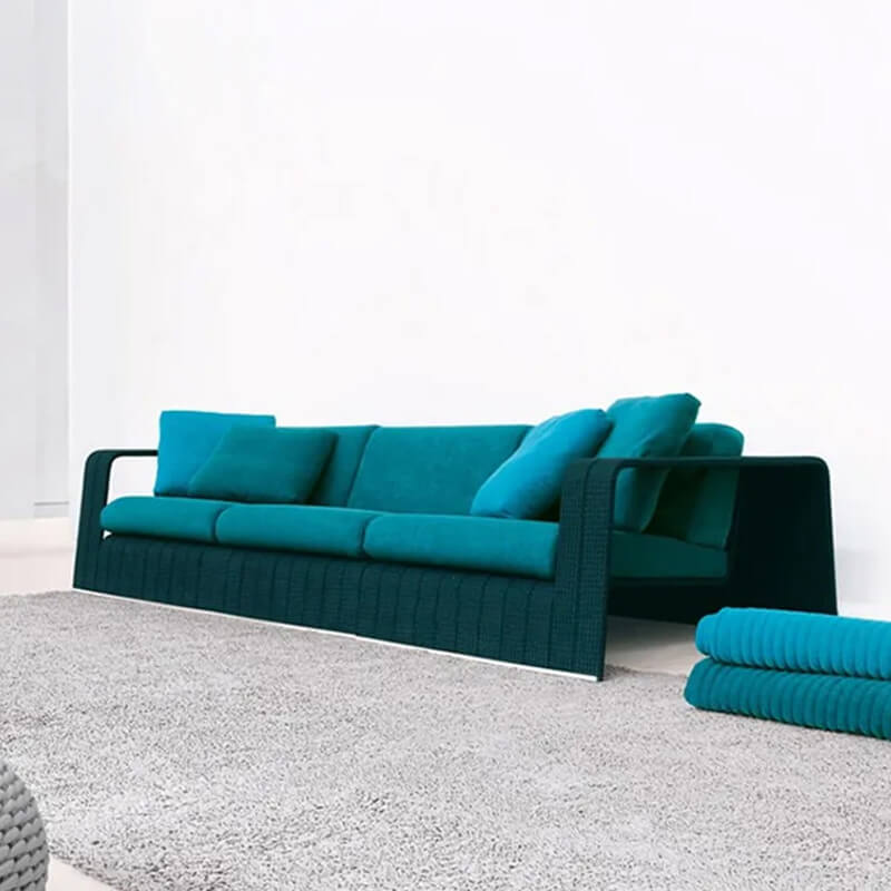 Nordic Style Outdoor Rattan Sofa with Aluminum Frame