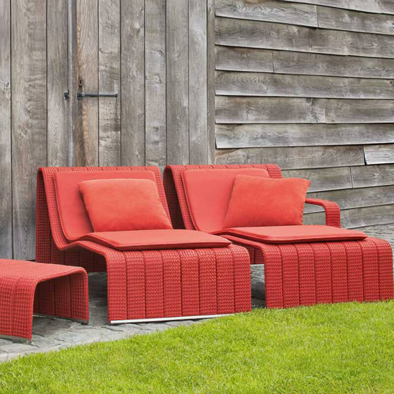 Nordic Style Outdoor Rattan Sofa with Aluminum Frame