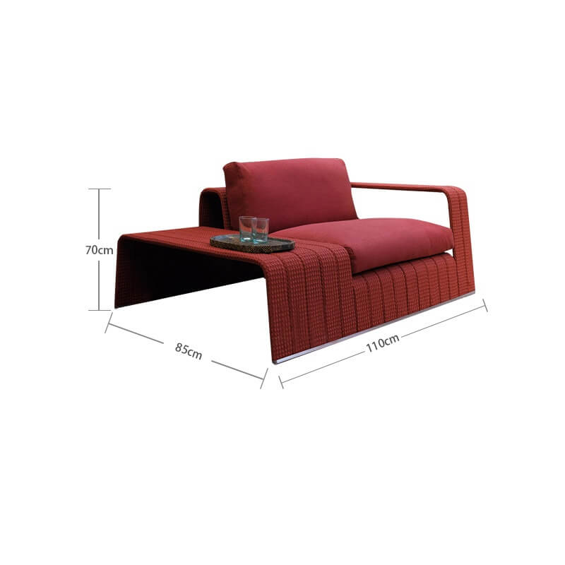 Nordic Style Outdoor Rattan Sofa with Aluminum Frame