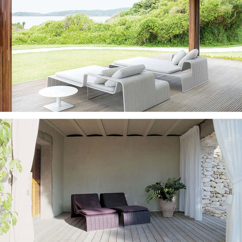 Nordic Style Outdoor Rattan Sofa with Aluminum Frame