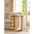 Oak Cat Scratcher Side Table with Three Textures and Cozy Lounge Nook Main Product Image