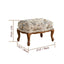 Oak-Framed Floral Accent Chair Series with Ottoman, Vintage Reading Nook Style Dimensions