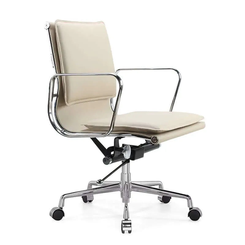 Oak Low-Back Ergonomic Office Chair with Leather Upholstery Secondary image