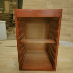 Oak Vertical Storage Cabinet With 7 Drawers and Tray Top
