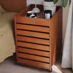 Oak Vertical Storage Cabinet With 7 Drawers and Tray Top