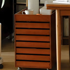 Oak Vertical Storage Cabinet With 7 Drawers and Tray Top