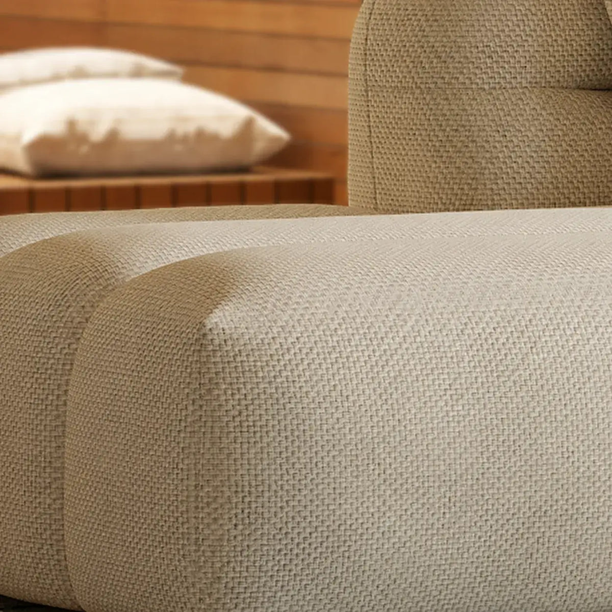 Oatmeal Chenille Cotton Linen Modular Sofa With Cloud-Low Profile