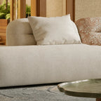 Oatmeal Chenille Cotton Linen Modular Sofa With Cloud-Low Profile