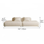 Oatmeal Chenille Cotton Linen Modular Sofa With Cloud-Low Profile Dimensions