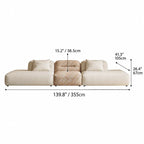 Oatmeal Chenille Cotton Linen Modular Sofa With Cloud-Low Profile Dimensions