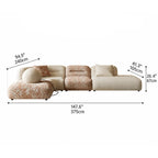 Oatmeal Chenille Cotton Linen Modular Sofa With Cloud-Low Profile Dimensions