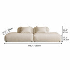 Oatmeal Chenille Cotton Linen Modular Sofa With Cloud-Low Profile Dimensions