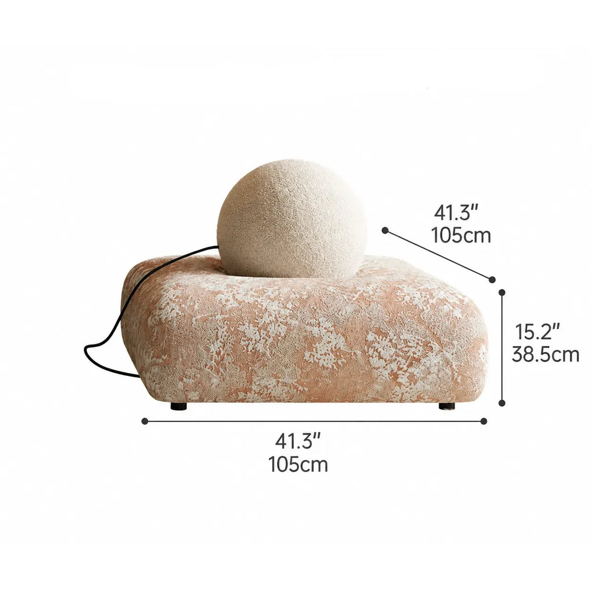 Oatmeal Chenille Cotton Linen Modular Sofa With Cloud-Low Profile Dimensions