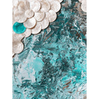 Oceanic Mother of Pearl Wall Art with Sculpted Texture for Living Spaces