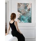 Oceanic Mother of Pearl Wall Art with Sculpted Texture for Living Spaces Main Product Image