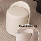 Off white leather swivel makeup stool with quiet, durable design and premium comfort