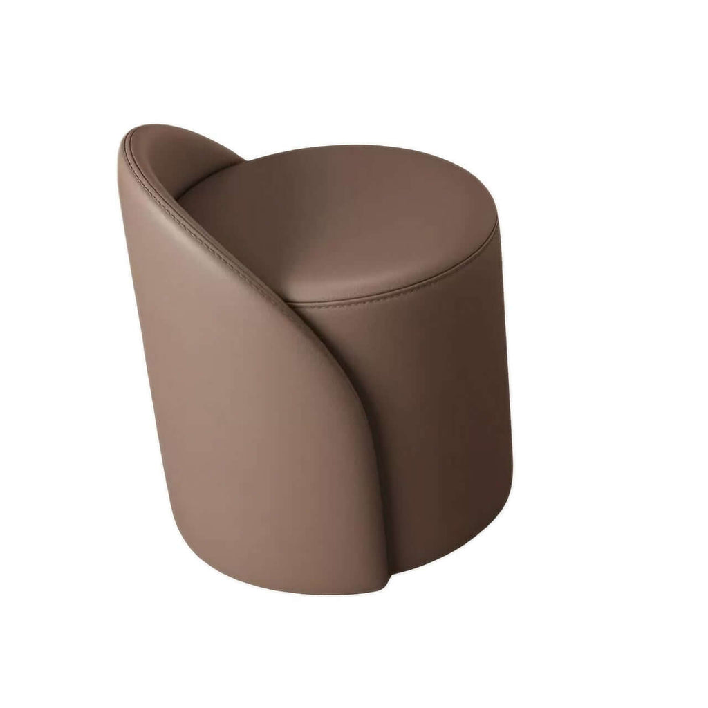 Off white leather swivel makeup stool with quiet, durable design and premium comfort