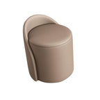 Off white leather swivel makeup stool with quiet, durable design and premium comfort