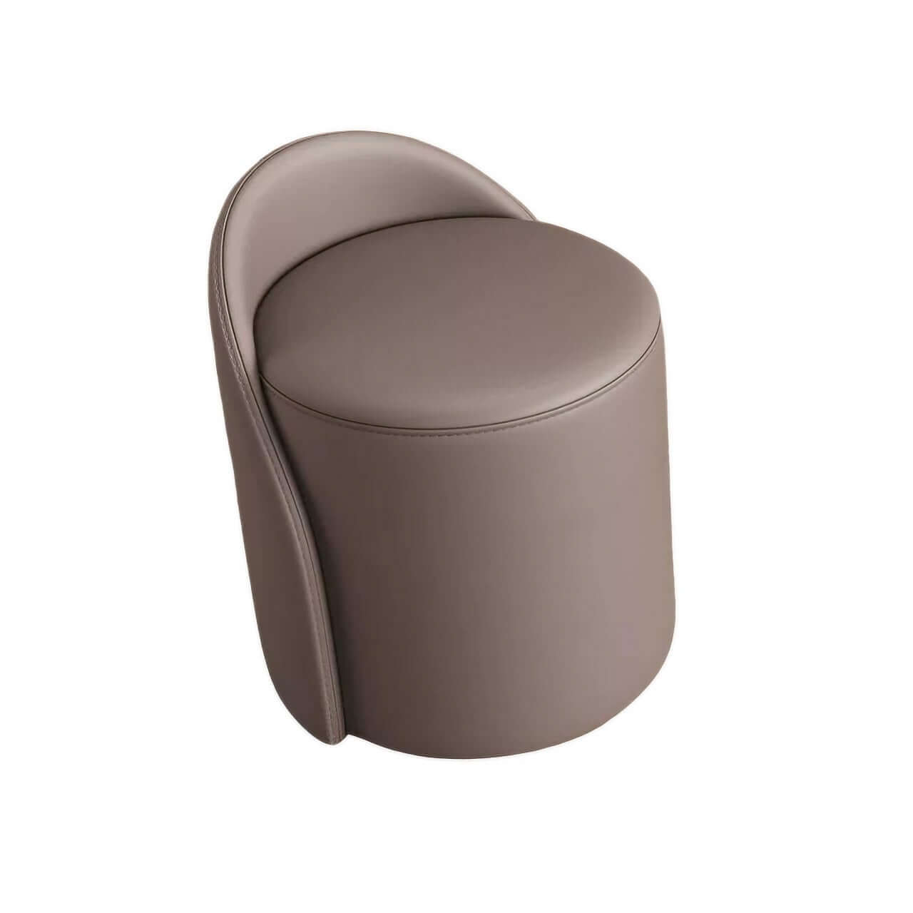 Off white leather swivel makeup stool with quiet, durable design and premium comfort