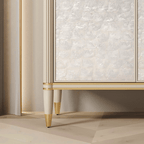 Off-white Shoe Cabinet With Doors & Metal Tapered Legs