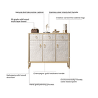 Off-white Shoe Cabinet With Doors & Metal Tapered Legs