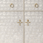 Off-white Shoe Cabinet With Doors & Metal Tapered Legs