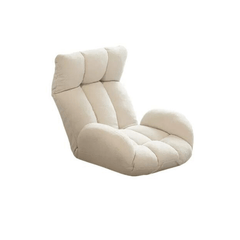 Versatile Off White Teddy Fleece Kids' Sofa Chair Unfolded into a Bed