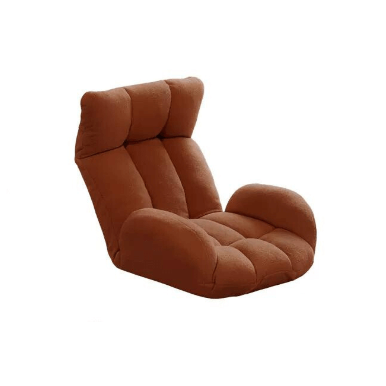 Off white foldable kids' sofa chair with teddy fleece and tatami design