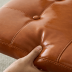 Oil Wax Leather Dining Chair with Ergonomic Curved Back