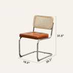 Oil Wax Leather Dining Chair with Ergonomic Curved Back Dimensions