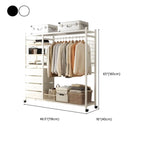 Open Metal Wardrobe Armoire With Shelves, Rod and Drawer Options Dimensions