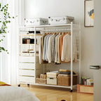 Open Metal Wardrobe Armoire With Shelves, Rod and Drawer Options Main Product Image