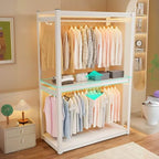 Open Steel Wardrobe System With Shelves for Airy Bedroom Storage