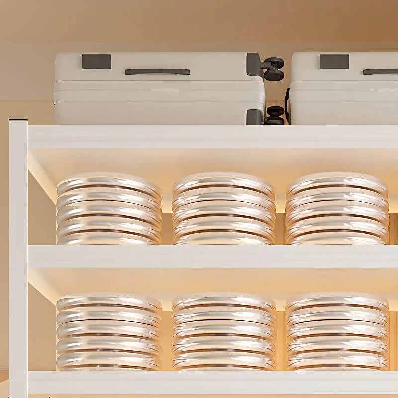 Open Steel Wardrobe System With Shelves for Airy Bedroom Storage