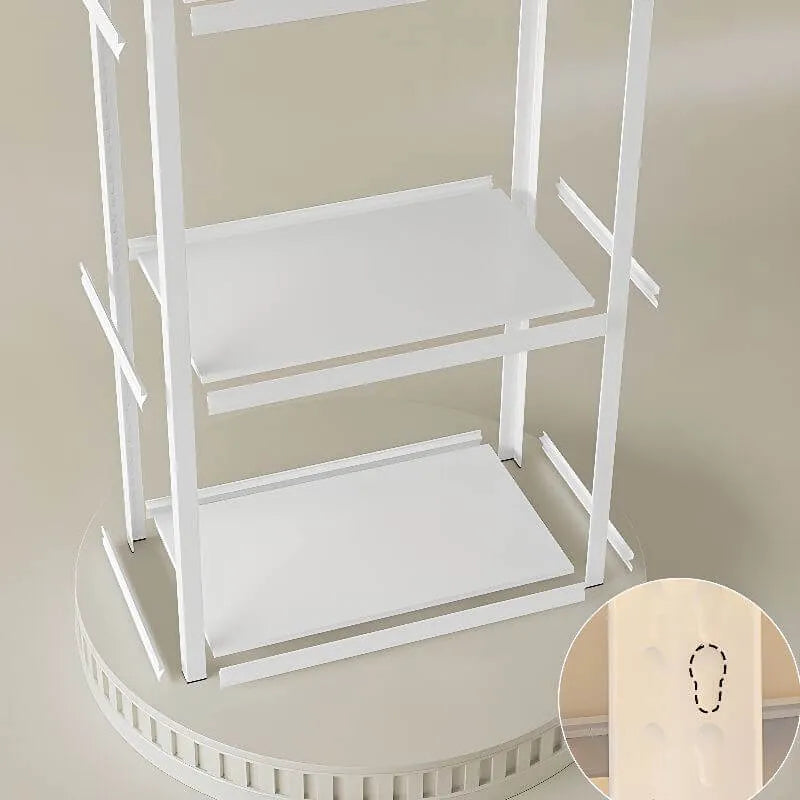 Open Steel Wardrobe System With Shelves for Airy Bedroom Storage