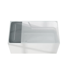 Spacious 47-inch soaking bathtub in white acrylic, perfect for relaxing baths, featuring a rectangular design.