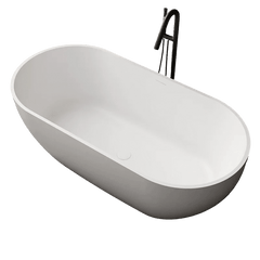 Modern White Oval Bathtub Made of Durable Artificial Stone